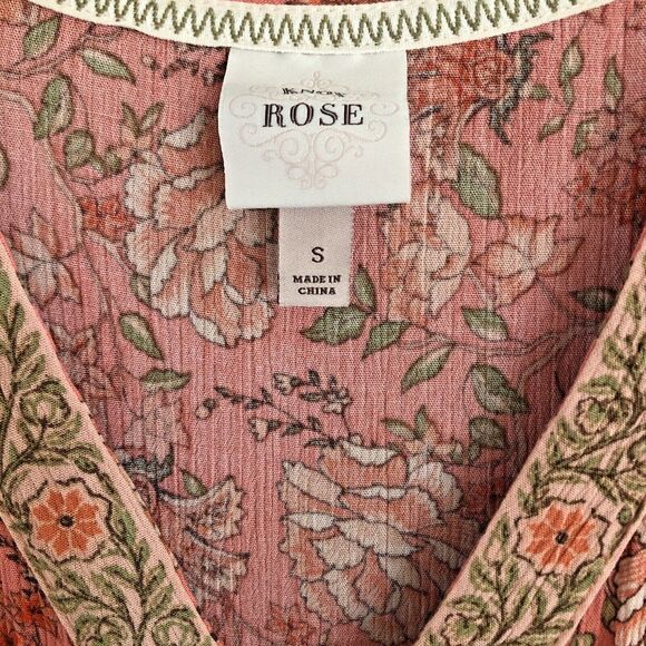 Knox Rose Baby Doll Mini Dress Womens Size S Gauze Tiered Floral Garden Girl - Picture 5 of 12